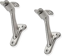 ZAUYX 2-Pack Heavy Duty 3 Inch Stair Handrail Brackets Brushed Satin Nickel - Durable Staircase Support for Safety
