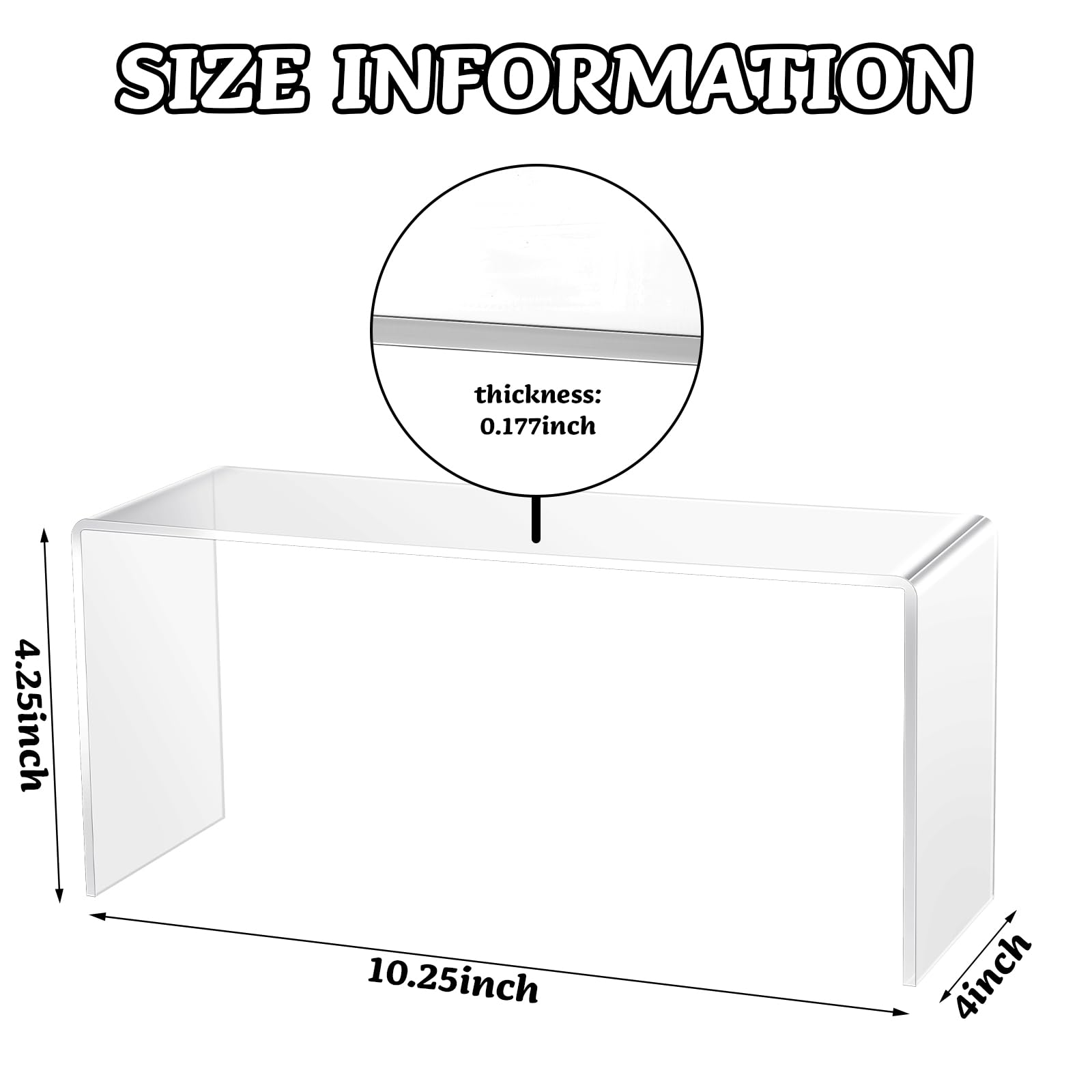 Soaoo 4 Pcs Large Clear Acrylic Riser for Display Acrylic Shelf Riser Jewelry Display Stand Retail Desktop Display Stand for Cupcake, Collectibles, Organize, Decor (10.25 x 4 x 4.25 Inches)