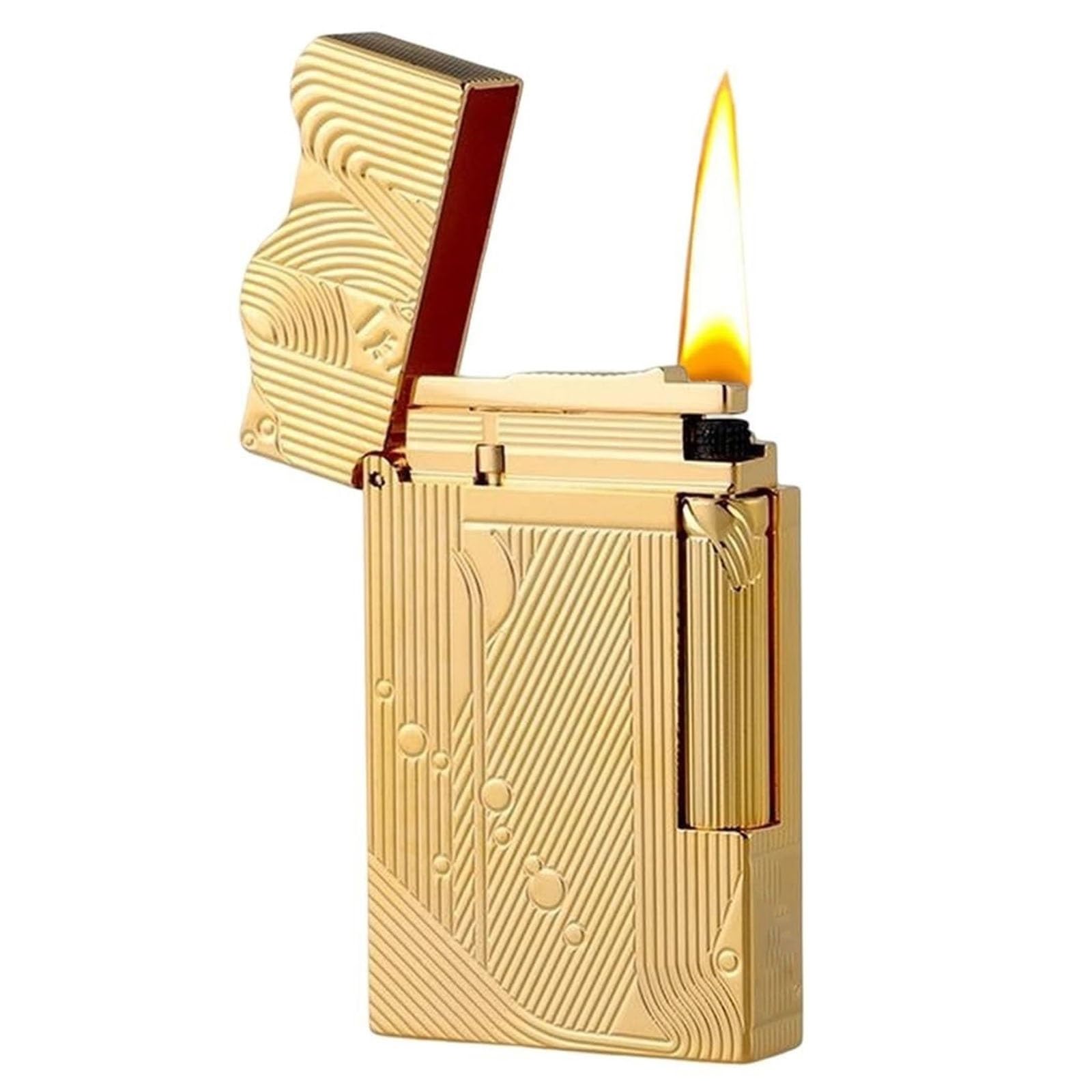 Yurixiangban Men's One Color Sanji Butane Refillable Lighters, Vintage Trench Lighter, Flip Cover Design, Copper Gas Lighters For Dad Husband