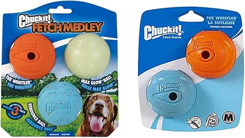 Miniatura 1 de Chuckit! Pelotas para perros silbantes, brillantes y rebotantes (2.5 pulgadas) para perros medianos