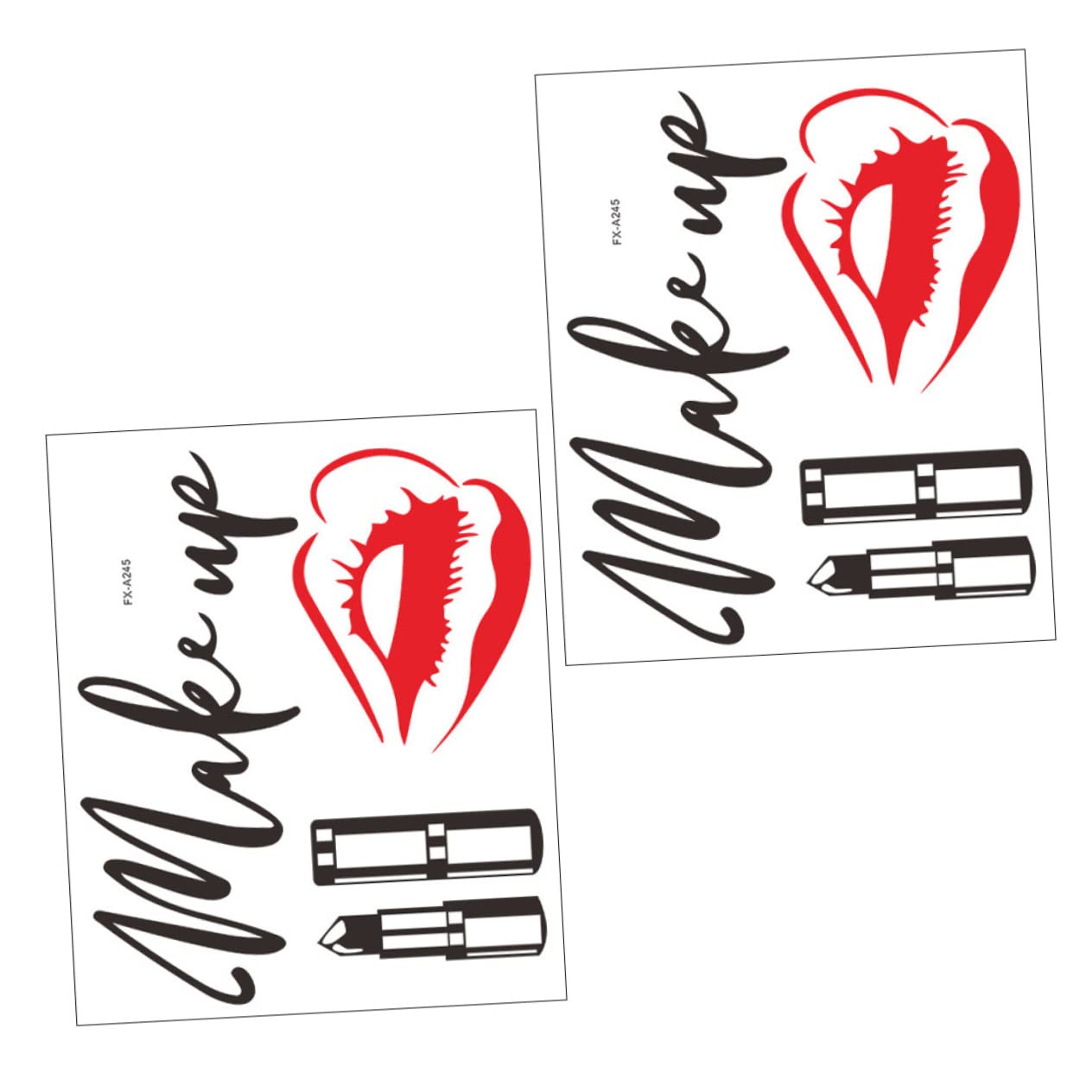 2 Sheets Wall Sticker Lipstick Wall Decal Make up Quote Wall Decal Make up Slogan Wallpaper Upholstery Trim Make up Sign Window Clings Background Wall DIY Decor Dressing PVC Indoor