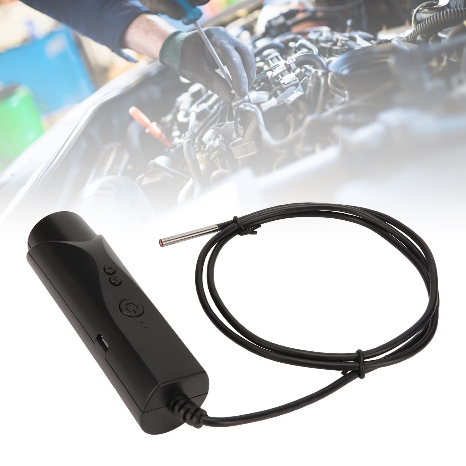 Endoscopio per Motore Automatico WiFi da 3,9 Mm, Telecamera per Endoscopio, Telecamera per Ispezione Boroscopio Wireless 1080P per Android per IOS (1 m)
