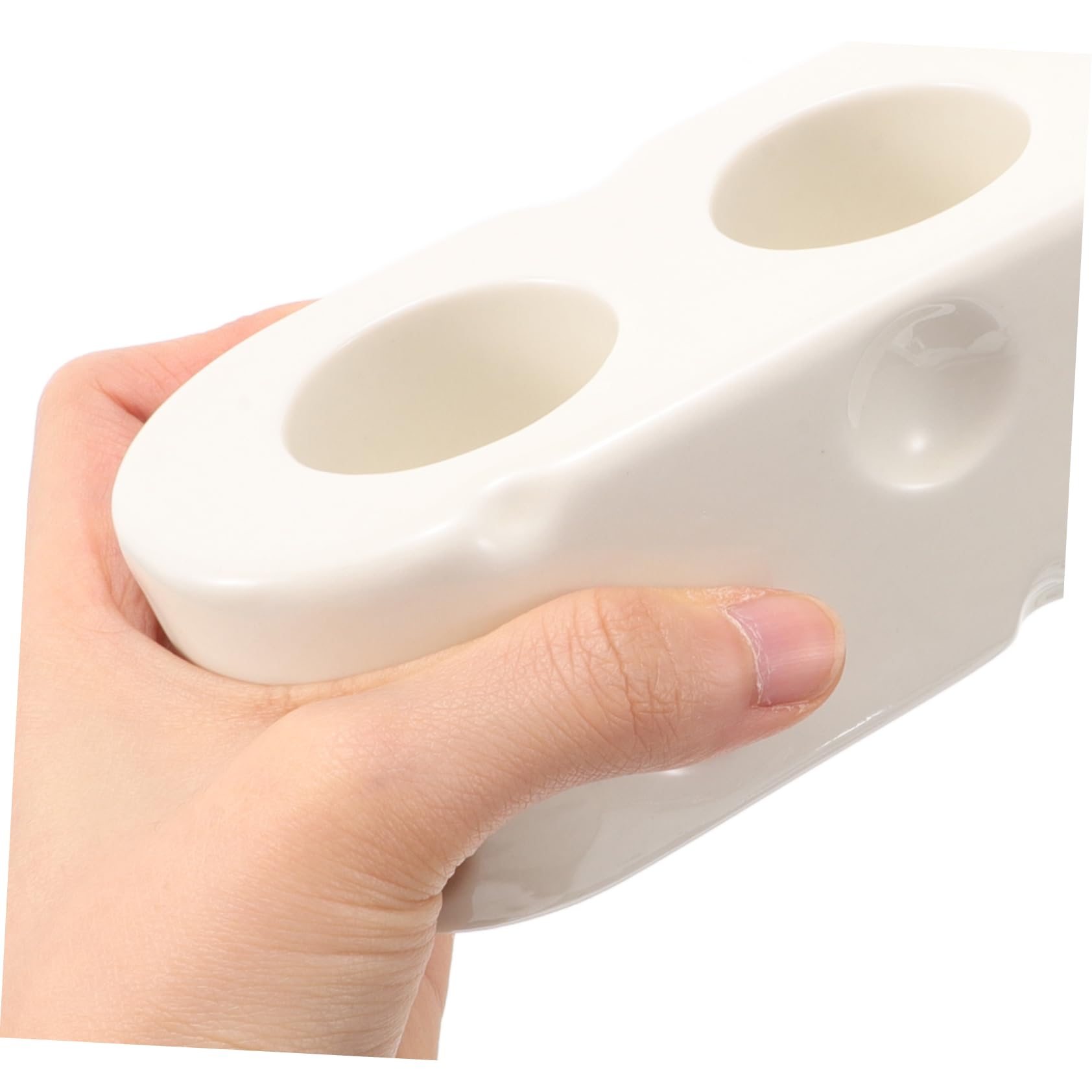 Porta Spazzolini Base in Ceramica Bianca da Appoggio | Organizer da Bagno per Lavabo, Stile Minimalista Elegante, Adatto a Cucina e Bagno