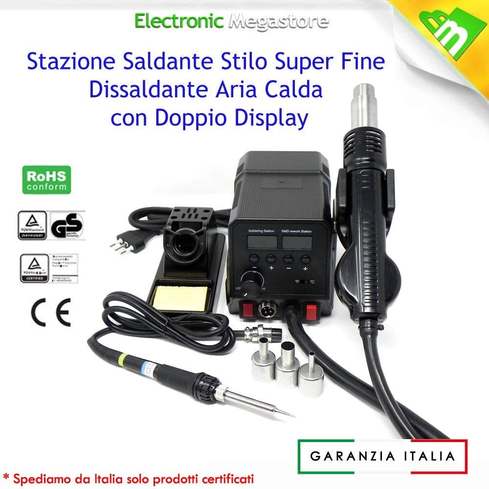 STAZIONE SALDANTE 8786 D 2 IN 1 ARIA CALDA PIÙ 5 PUNTE LONG LIFE MARCA ANFEL ZD-8922
