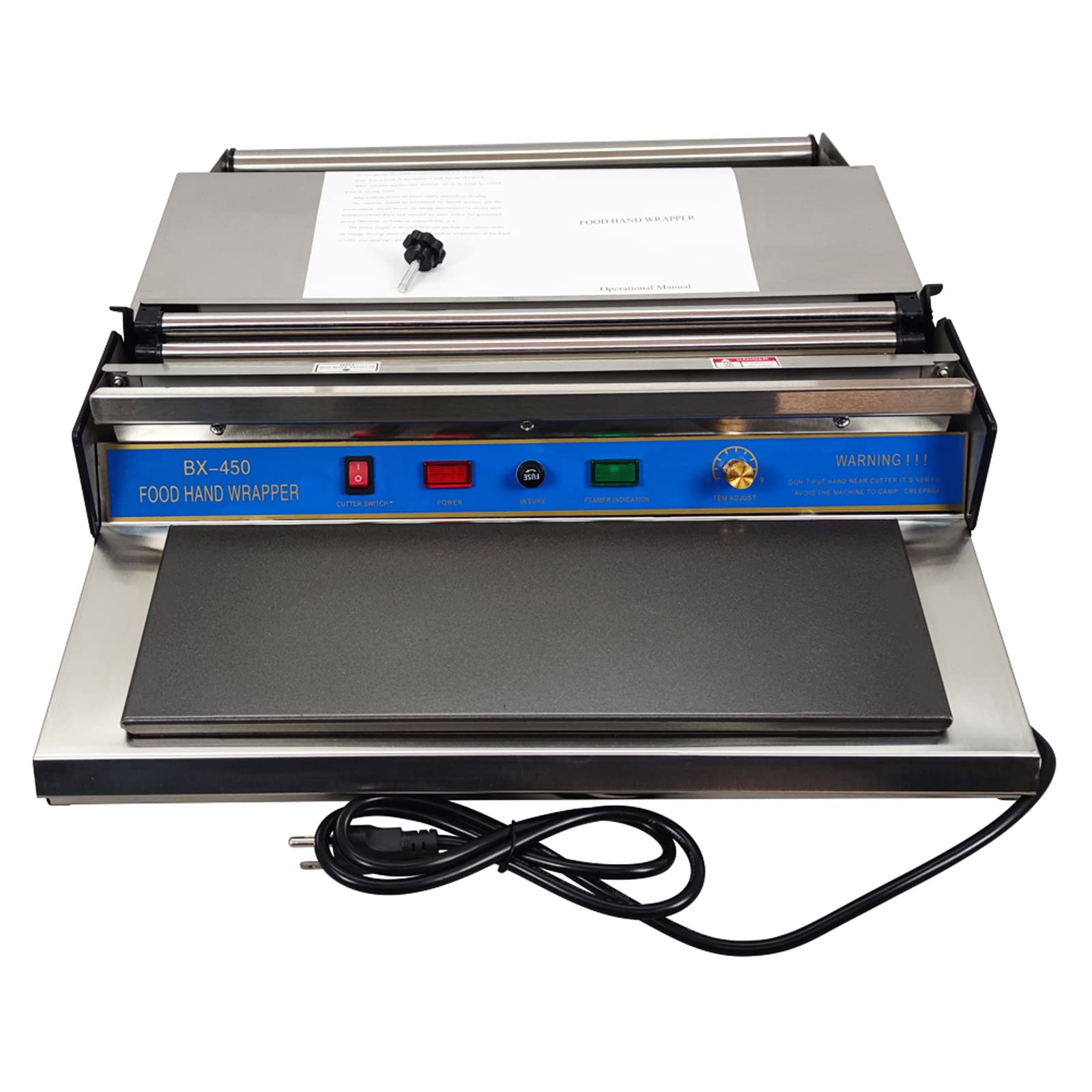 INTSUPERMAI Hand Wrapping Machine 17.8 Inch Impulse Sealer Heat Cutting Sealer Wrapper Strech Film Sealer