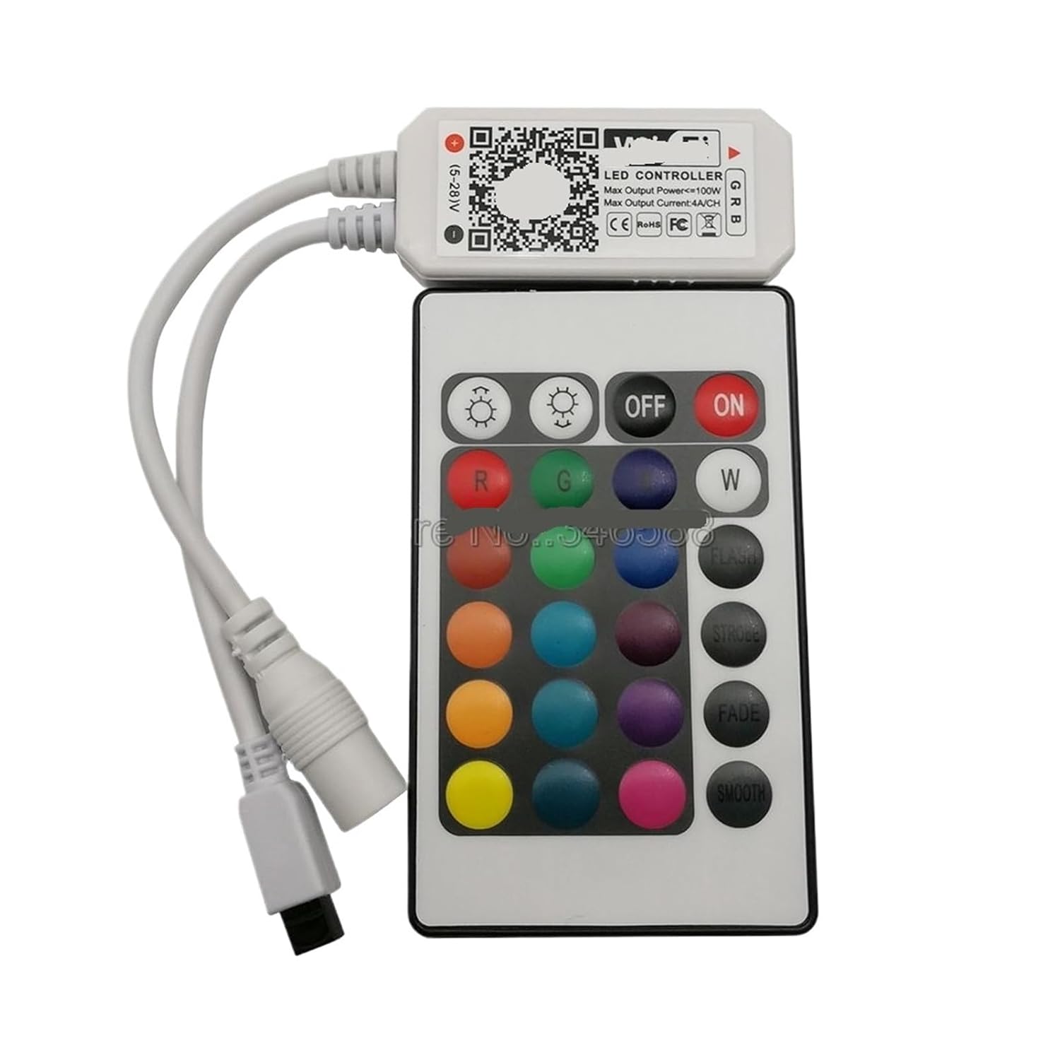 Mini RGB LED Controller with 24-Key Remote Control DC5V 12V/24V