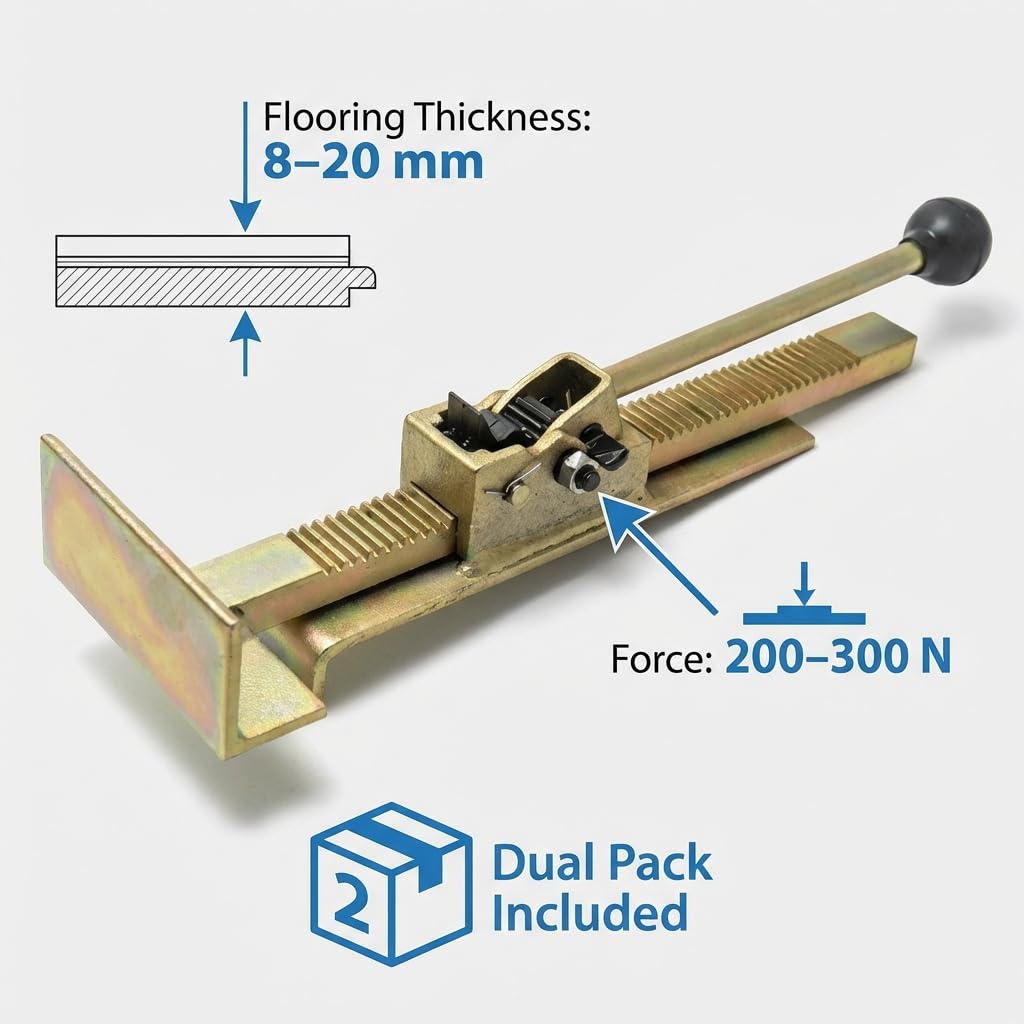 QWORK Martinetto professionale per pavimenti in legno duro e strumento di posizionamento per raddrizzare e installare pavimenti in legno