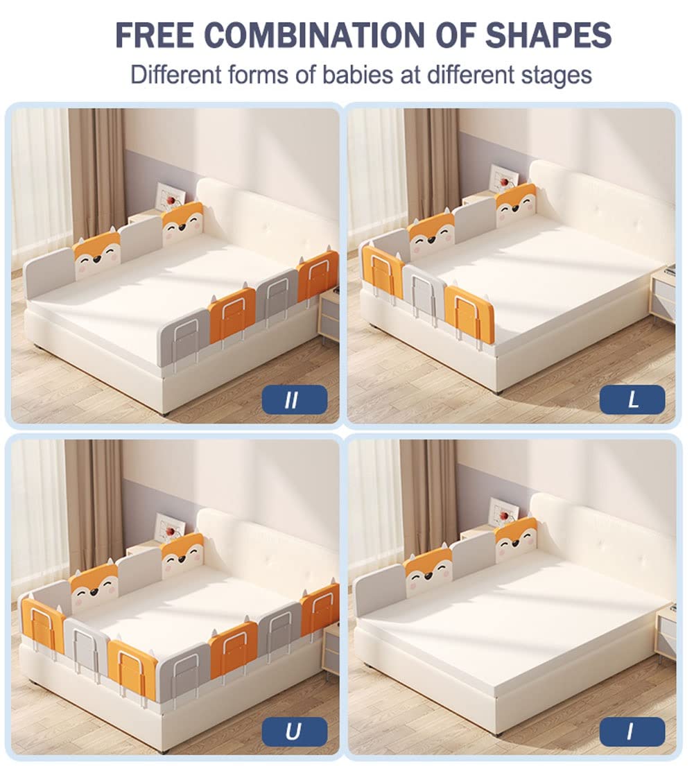 Sbarra Spondina Letto Bambini, Custodia Morbida, Sponde Letto Bambini 100cm 150cm 180cm per Matrimoniale, Lettino Culla, Anticaduta, Facile da Installare e Pulire