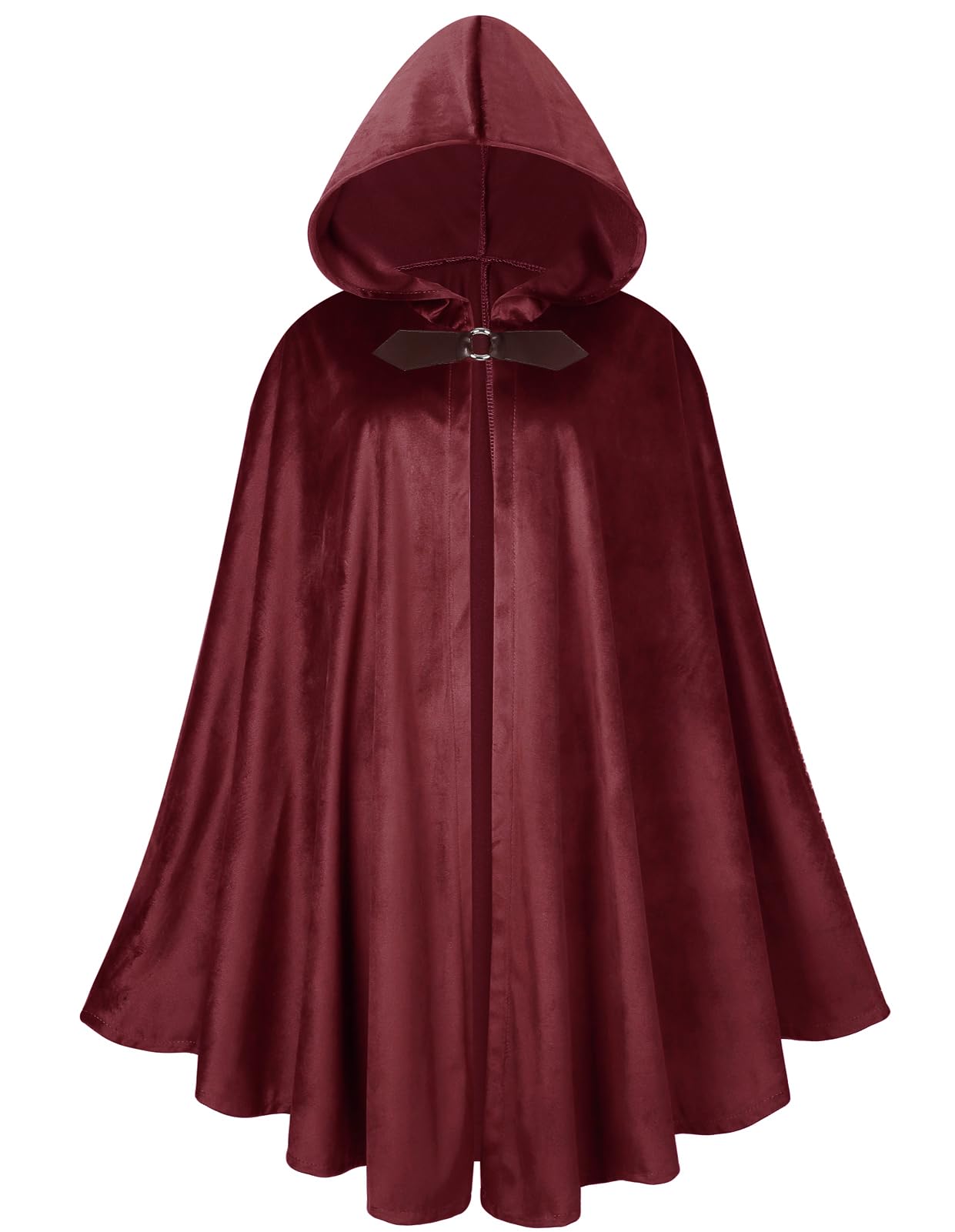 GRAJTCIN Renaissance Hooded Cape Velvet Cloak Victorian Capelet Medieval Hobbit Halloween Costume