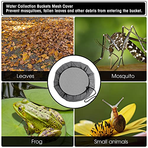 3 Pieces Mesh Cover For Rain Barrel, Water Collection Buckets Cover Tank Harvesting Tool Protector Rain Barrel Netting Screen With Drawstring To Keep Debris Out Of Rain Barrel, 37.4 Inch Diameter #TOP6