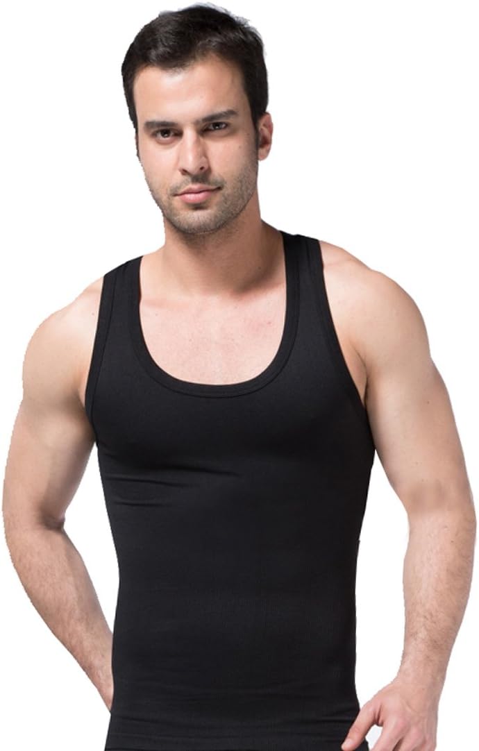ZEROBODYS Men's Body Shaper Vest Slimming Cool-Dry Shirt SS-M02 Black (M)