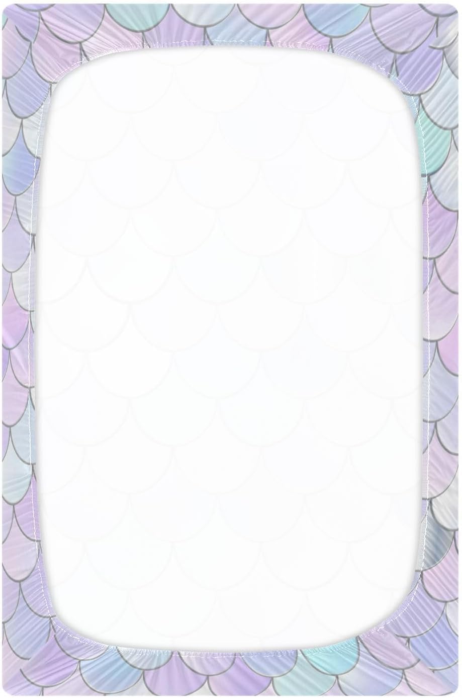 Blueangle Mermaid Sacle Crib Sheets, Ultra Stretch Baby Crib Sheet for Boys Girls, Snug Fitted Toddler Bedding Crib Mattress Sheet