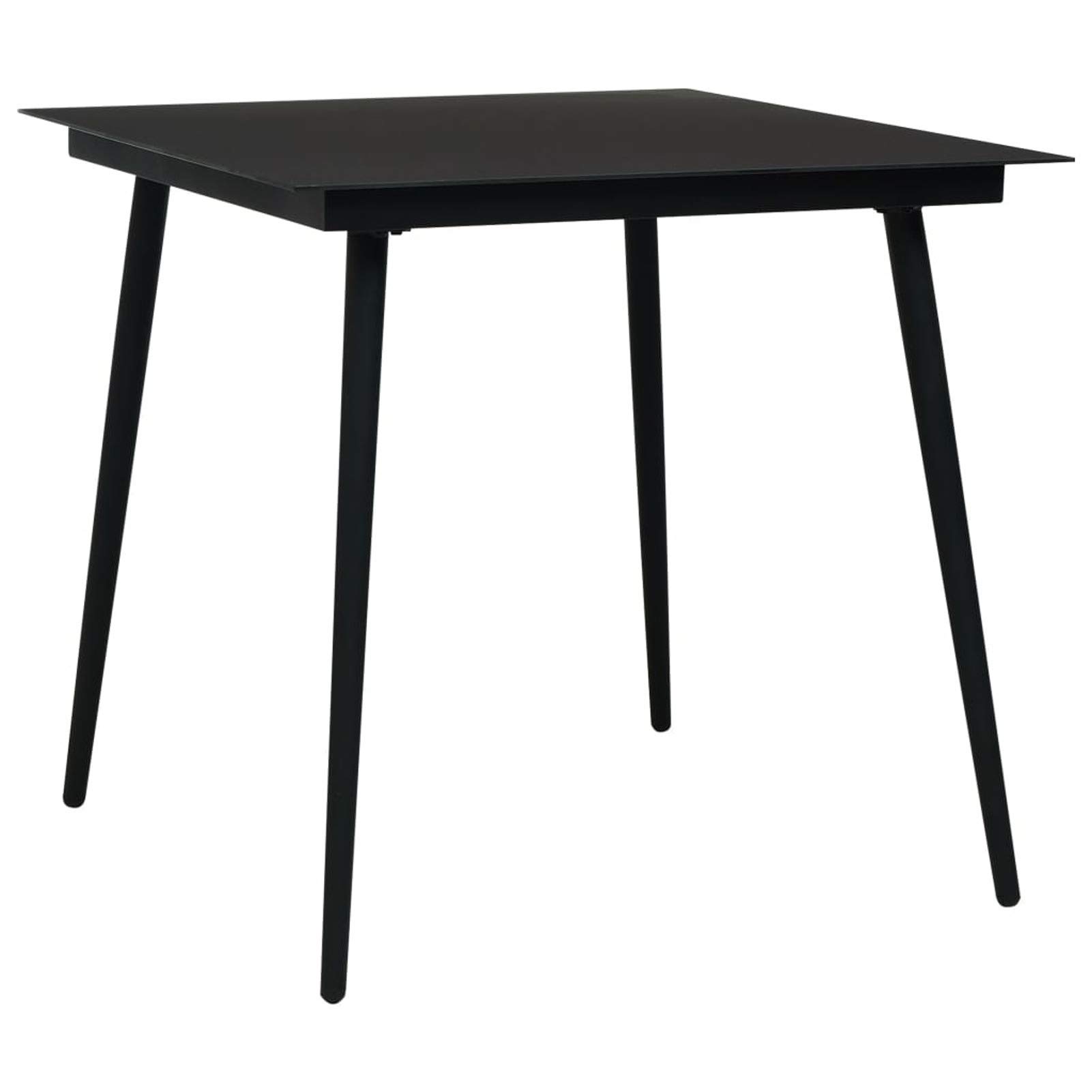 Juego de Comedor de 5 Piezas para Exterior con Estructura de Acero y Asientos de Cuerda de Algodón - Negro