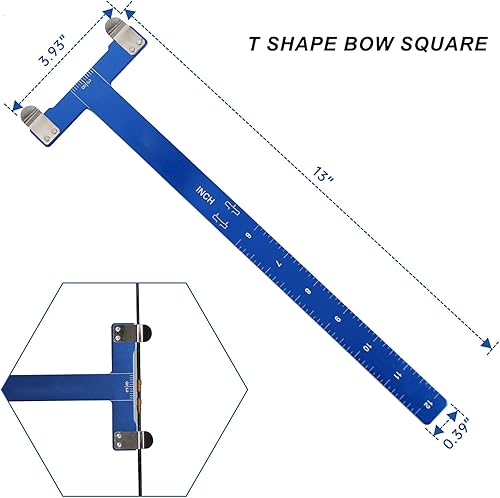 Miniatura 2 de Juego de alicates de cuerda de arco con arco en forma de T, flecha, regla cuadrada, hebillas para arco recurvo