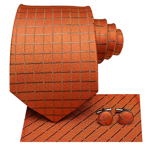 Image of Hi-Tie 5Pcs Mens Solid Color Silk Tie Satin Pretied Bowtie Lapel Pin for Men Handkerchief Cufflink Wedding Gift Box