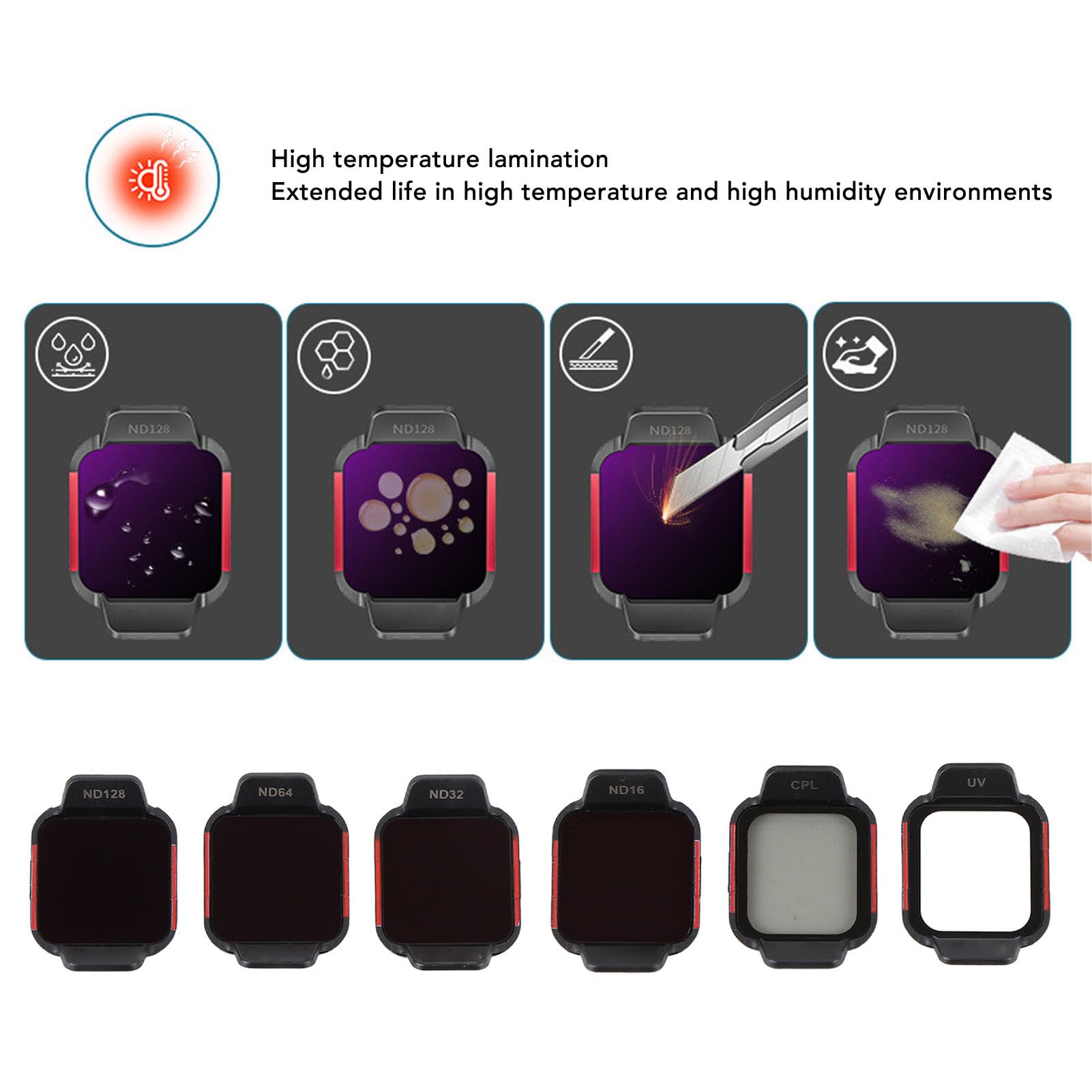 Akozon 6 in 1 Filtro per Lenti Drone Set per Flip Vetro Ottico CPL ND32 ND64 ND16 ND128 Filtri di Protezione con Scatola di Stoccaggio per Fotografia