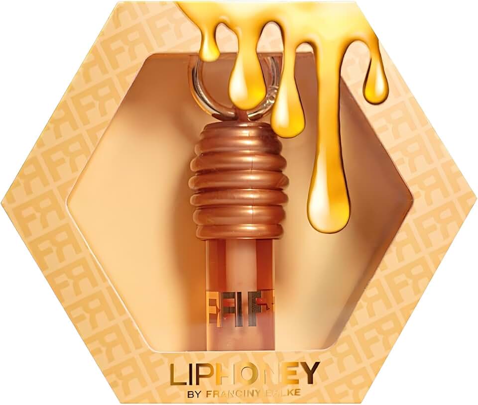 Lip Honey Gloss Labial com Aroma de Mel, Chaveiro Influencer, Gloss Labial, lábios macios, Batons, Batons Líquidos, Hidratante Labial Mel