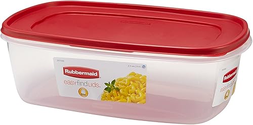 Miniatura 6 de Rubbermaid 071691405382 alimento, paquete de 2, transparente con tapa roja