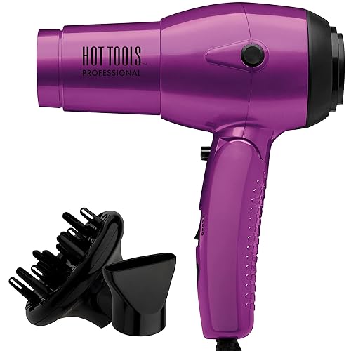 Secador de pelo para viaje de Hot Tools Professional ht1044 1875 W iónico, con mango plegable y doble voltage.