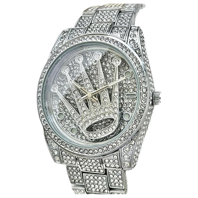 Aaron Luxury Diamonds Plated Watch, Hiphop Rose Gold Plated Diamond Watch (SILVER) (B0CTQYQLPL) Amazon Price History, Amazon Price Tracker