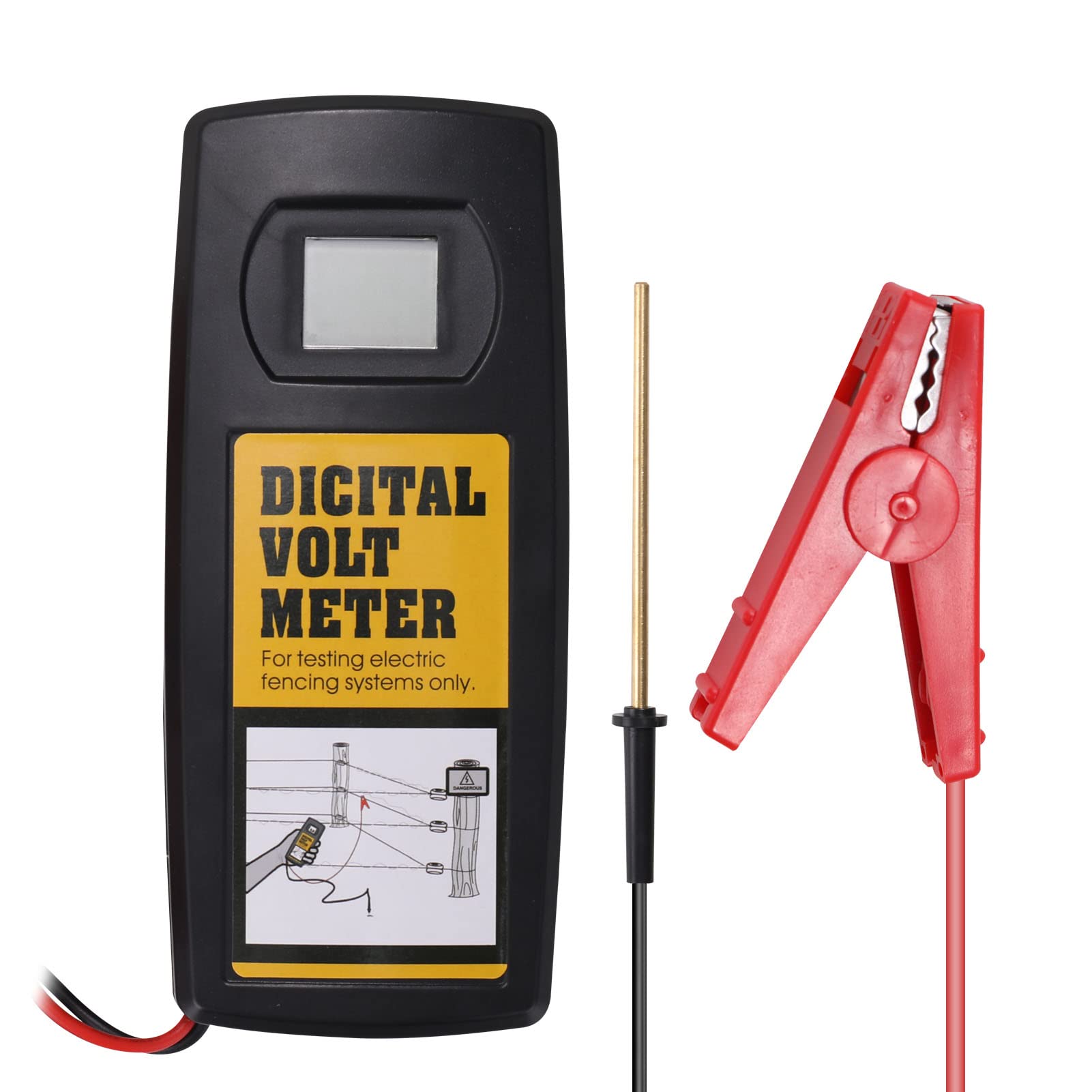 Probador de Cerca Eléctrica Voltímetro de Cerca Digital Probador Voltaje 200 V a 9,9 KV Pantalla LCD Retroiluminada Pantalla Iluminada Tamaño Portátil para el Hogar