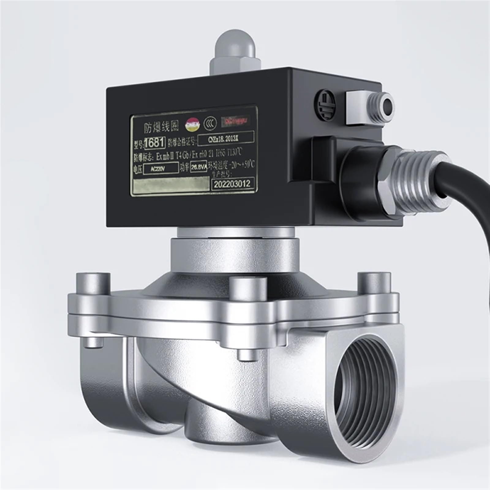 Huuoqiwy Women's Dn50 Electric Solenoid Valve Stainless Steel Normally Closed Thread Natural Coal Control Water Valves(,120Vac-Normally Closed)