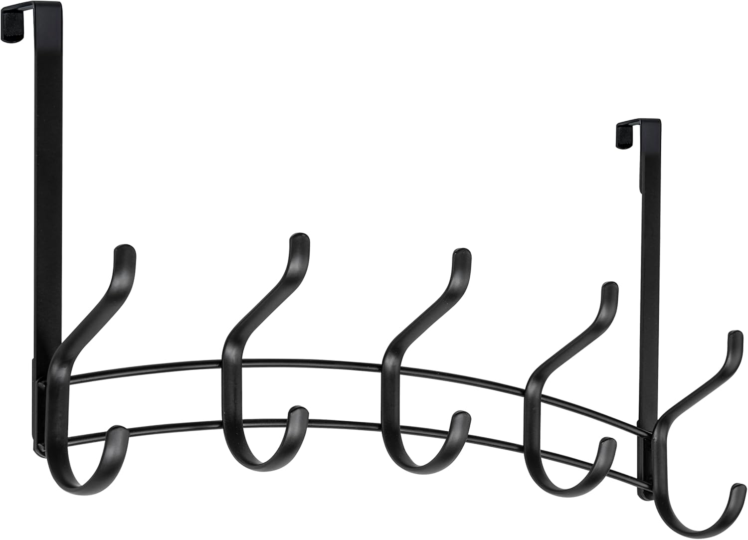 LYNK Professional® Home™ Over the Door Hooks - 10 Hook – Over the Door Coat Rack - Over the Door Hanger - Hanging Towels or Clothes - Bathroom, Bedroom, Laundry Room - Lifetime Ltd. Warranty, Black