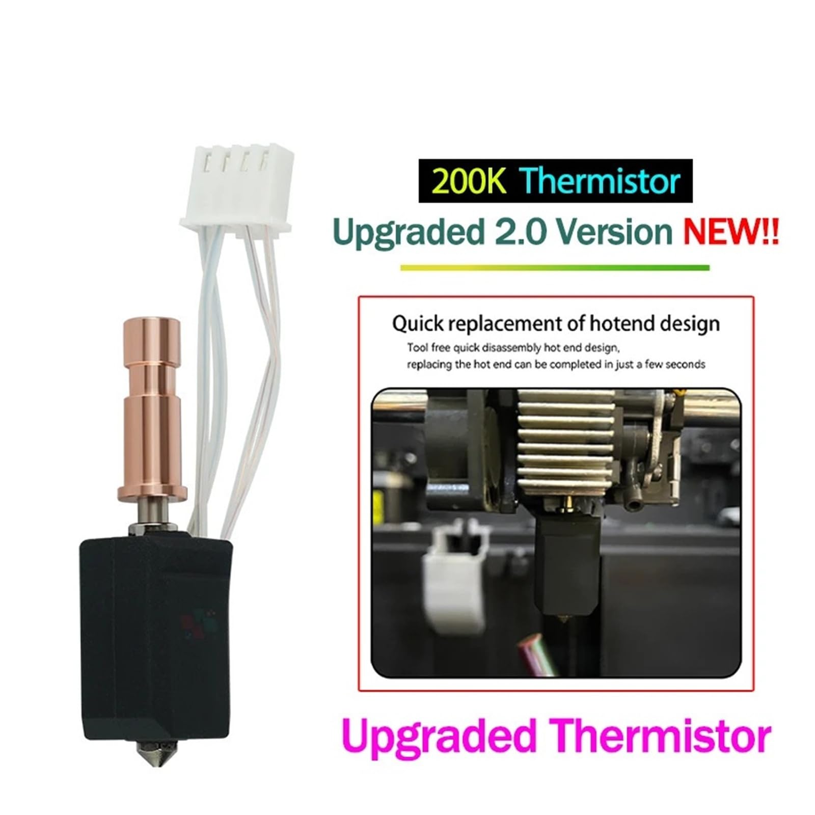 Dla S1 Hotend ceramiczna nowa aktualizacja Hotend dla S1 Combo Head S1C drukarka 3d 24V 48W 200K szybkie nagrzewanie 300 ℃(3pcs)