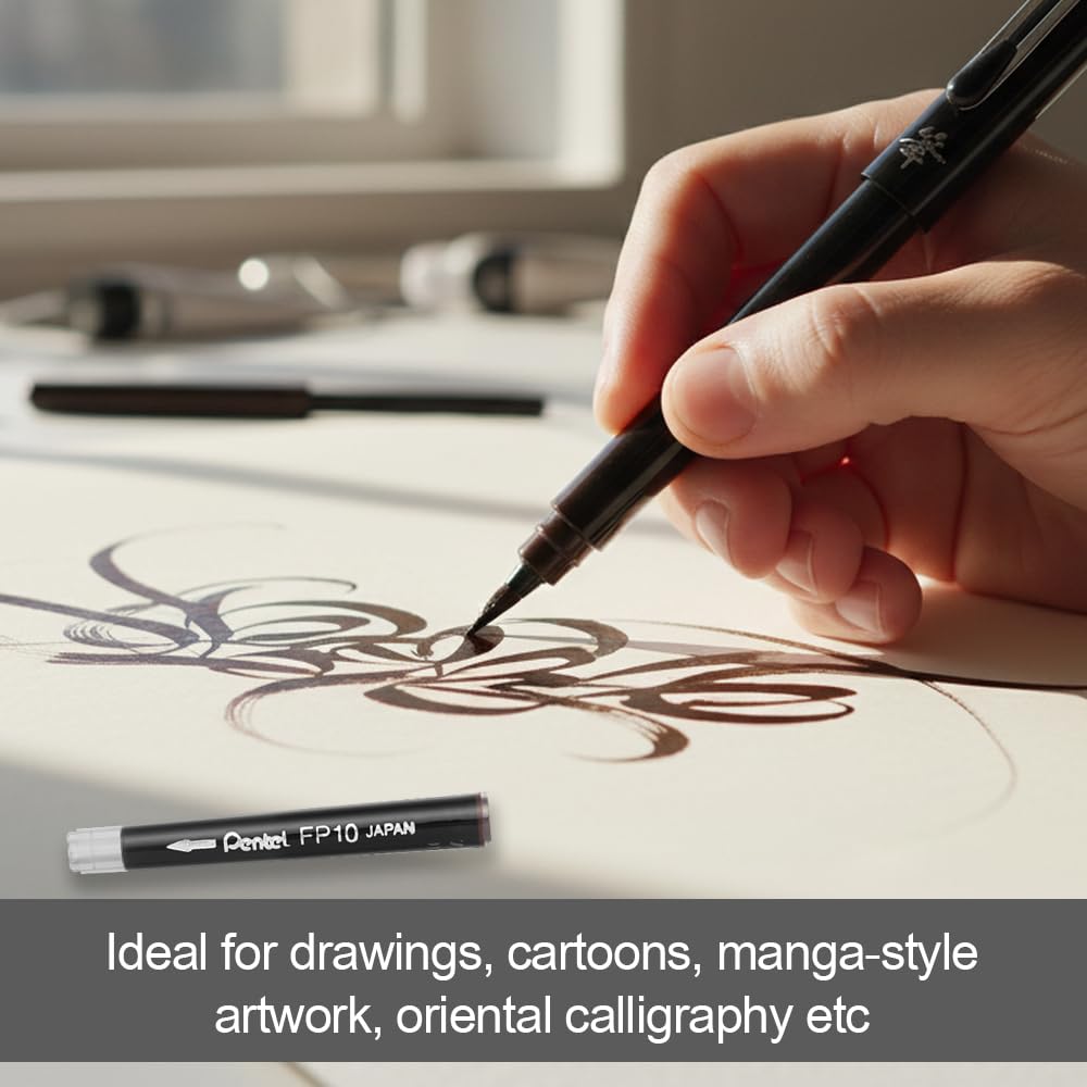 Pentel FP10-SPO Patrone für GFKP Pocket Brush, Farbe Sepia, 12x4 Stück