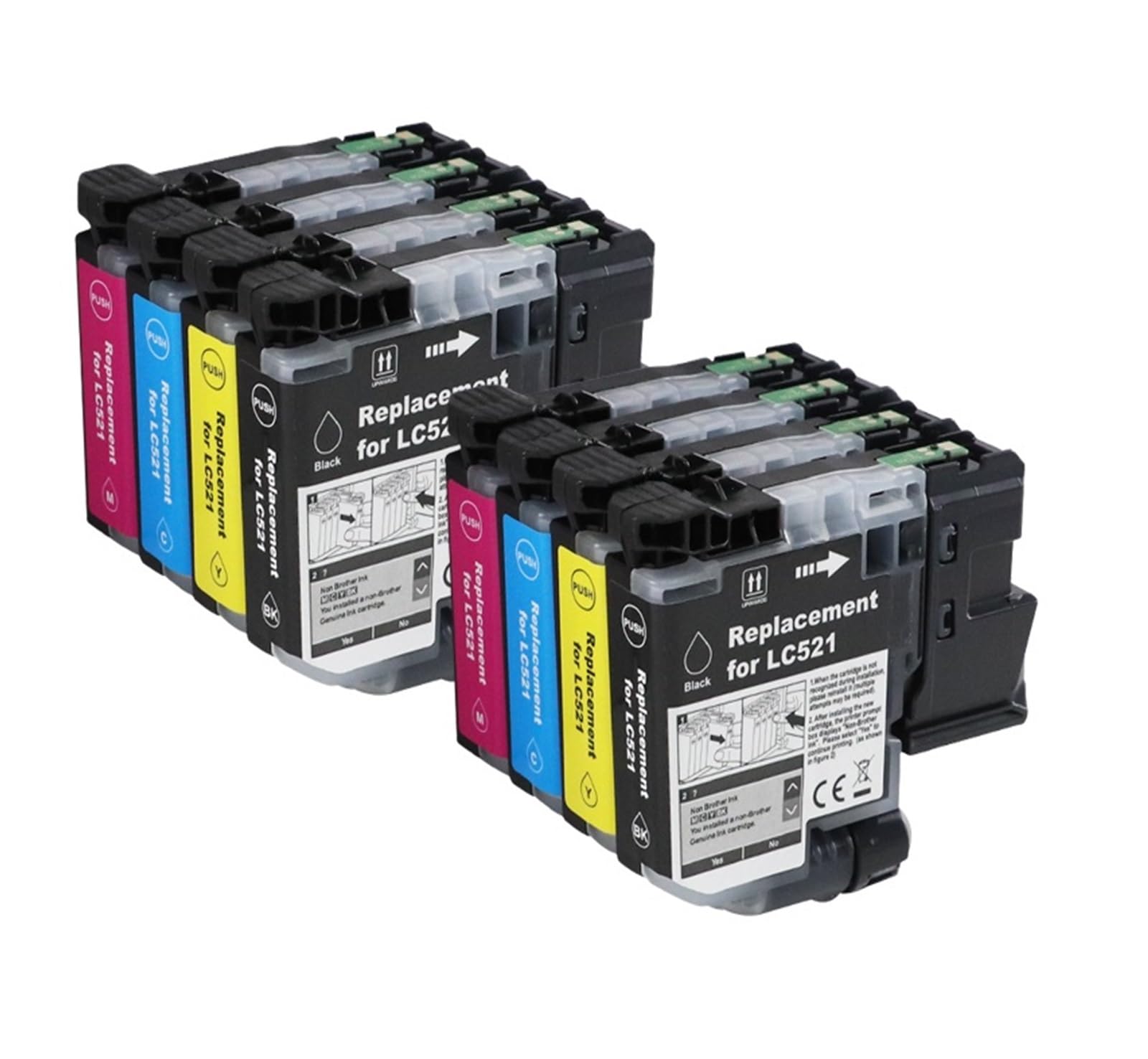 1 SET compatibile con Brother, inchiostro LC521