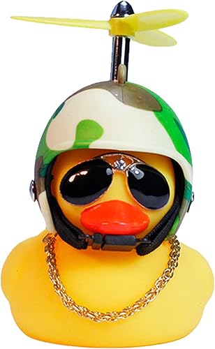 Miniatura 8 de wonuu Decoraciones de pato de goma para automóvil, lindos adornos de pato amarillo para tablero de instrumentos con hélice
