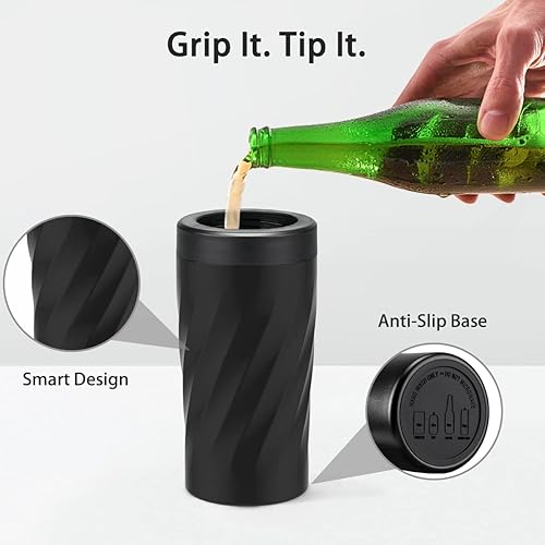 Miniatura 5 de Enfriador de latas de cerveza delgado 4 en 1 para todas las latas de 12 onzas, aislante de latas de acero inoxidable de doble pared que mantiene 8