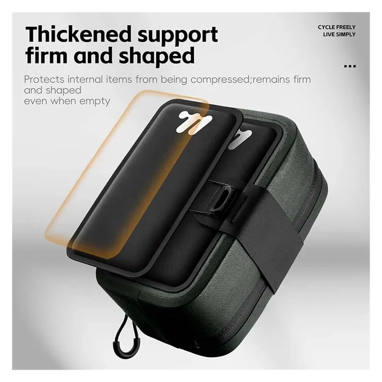 Mini borsa da sella for bicicletta impermeabile senza cuciture in TPU 600D da 1 pz