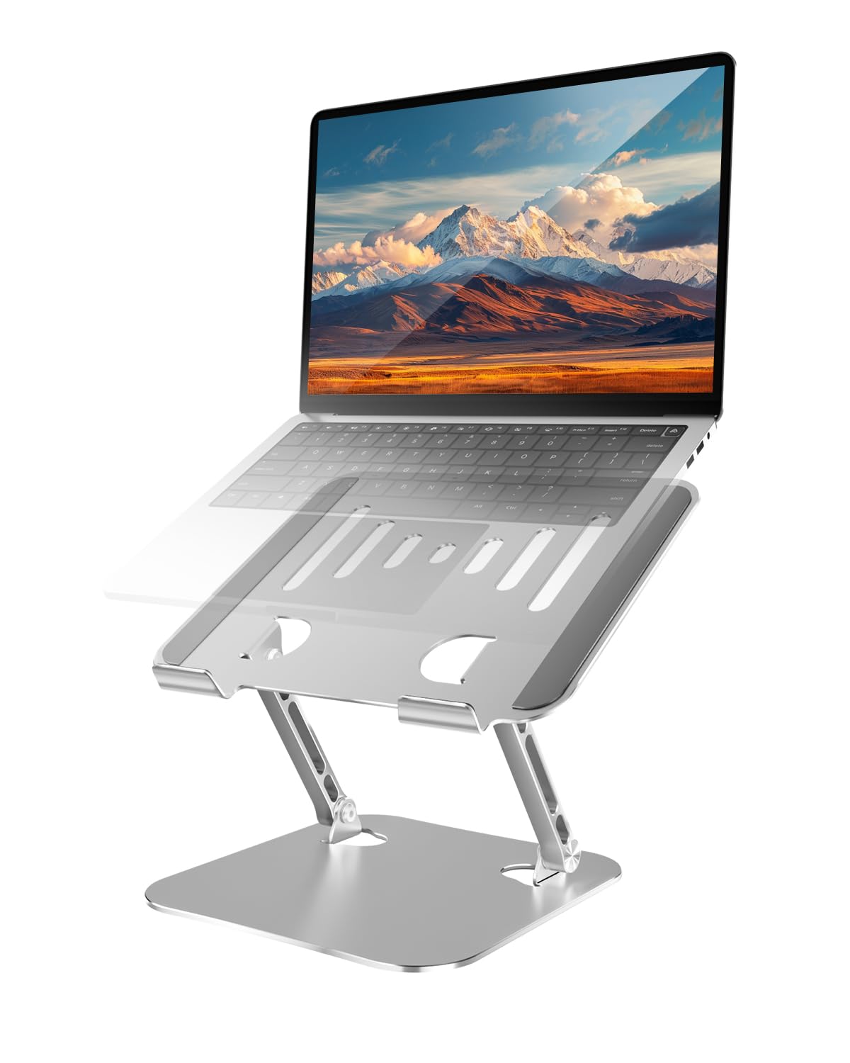 LINTYLE Laptop Stand for Desk Adjustable Computer Stand Foldable Laptop Riser Notebook Holder Adjustable Height for MacBook PC Computer Notebook Office Desk Accessories 10-17 Inch