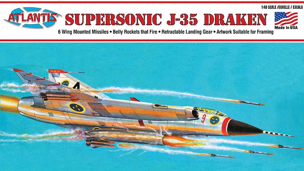 Atlantis 560570-1/48 Supersonic Saab Draken J-35 Scale 1:48