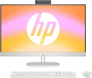 HP All-in-One desktop-pc, 27 inch FHD-display, AMD Ryzen 5 7520U, 16 GB DDR5 RAM, 1 TB SSD, AMD Radeon grafische eenheid, Windows 11 Home, QWERTZ, wit, [exclusief bij Amazon]