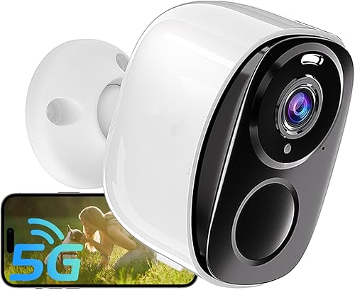 ELECCTV Cámaras de seguridad WiFi 5G2.4G inalámbricas para exteriores, cámaras WiFi alimentadas por batería 2K con detección de movimiento AI,
