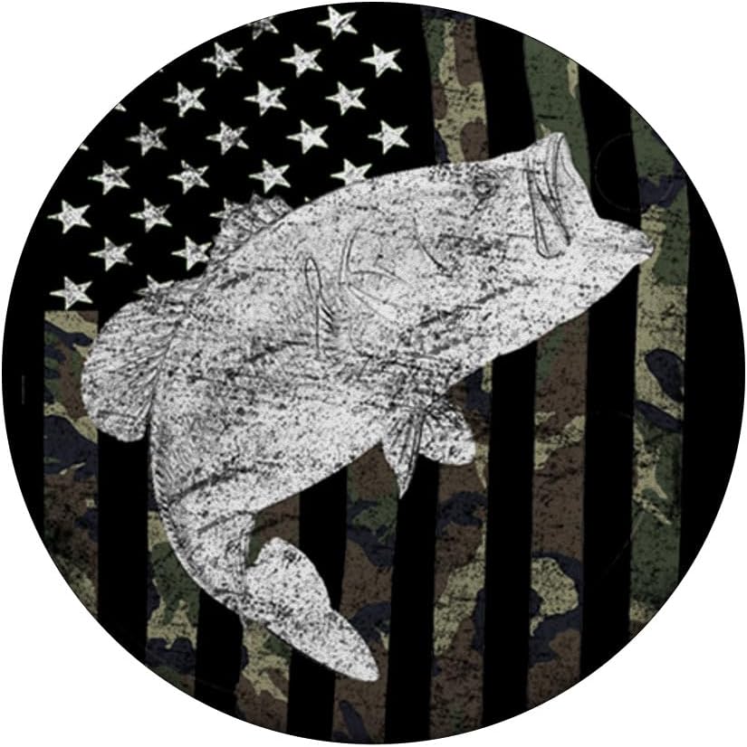 Bass Fishing Camouflage Flag PopSockets Adhesive PopGrip - Image 3