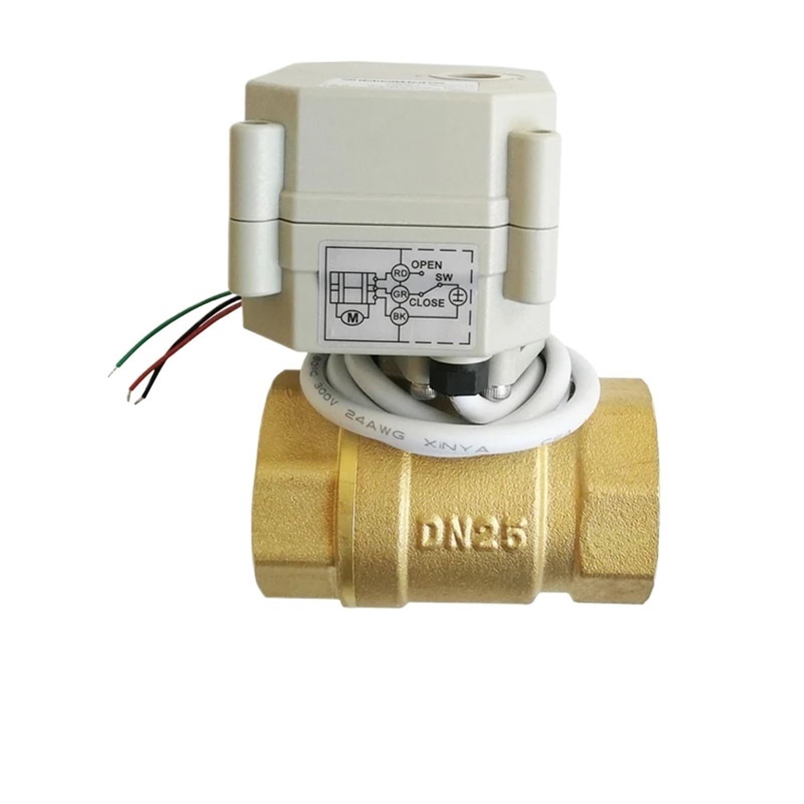 Vanne motorisée 1 pouce DN25 BSP en laiton CR202 NF AC110V-230V