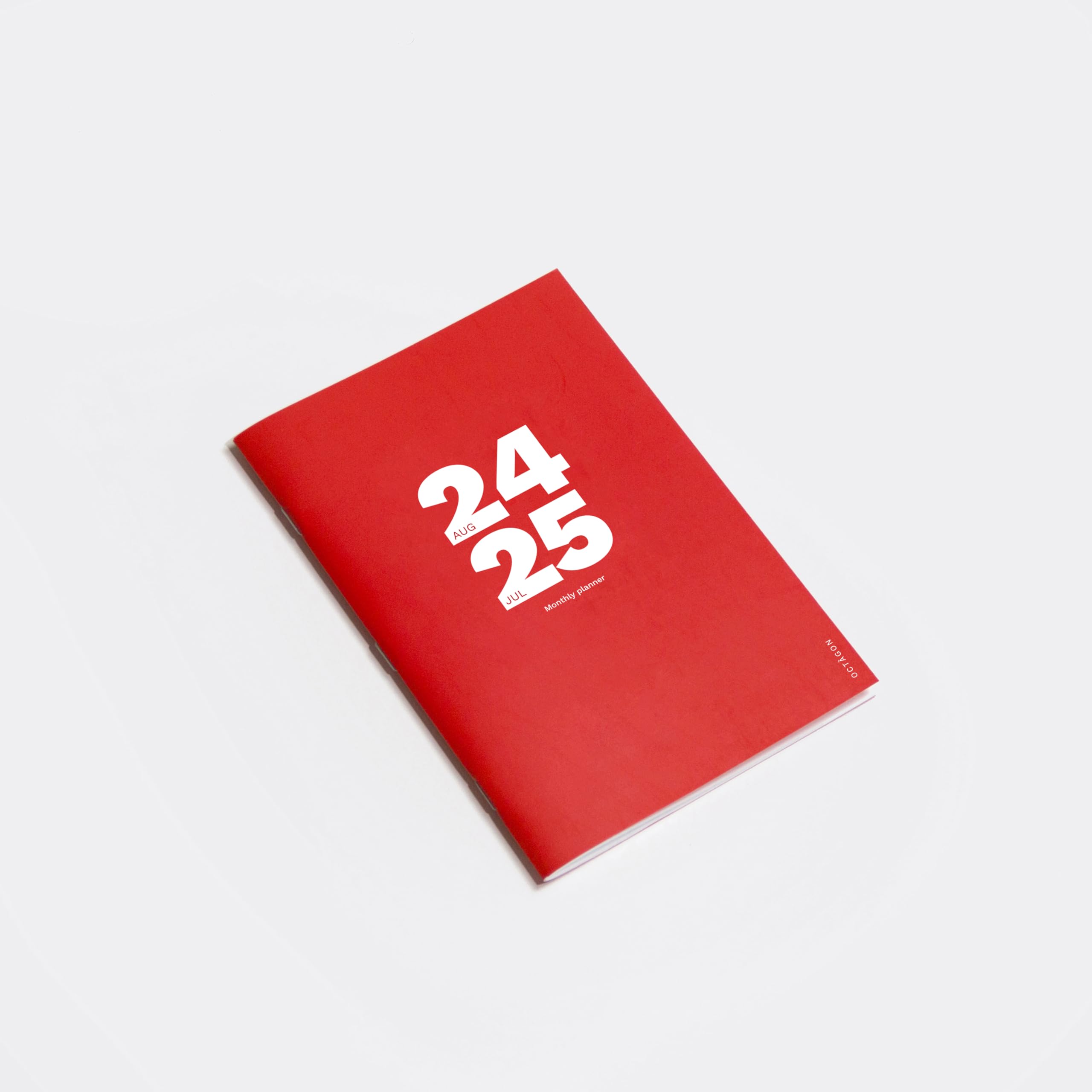 OCTÀGON DESIGN | 2024/2025 Small Monthly Planner similar A5 - Monthly Planner - 12, August 2024 / July 2025-13 Pages for Notes - Soft Cover - Red