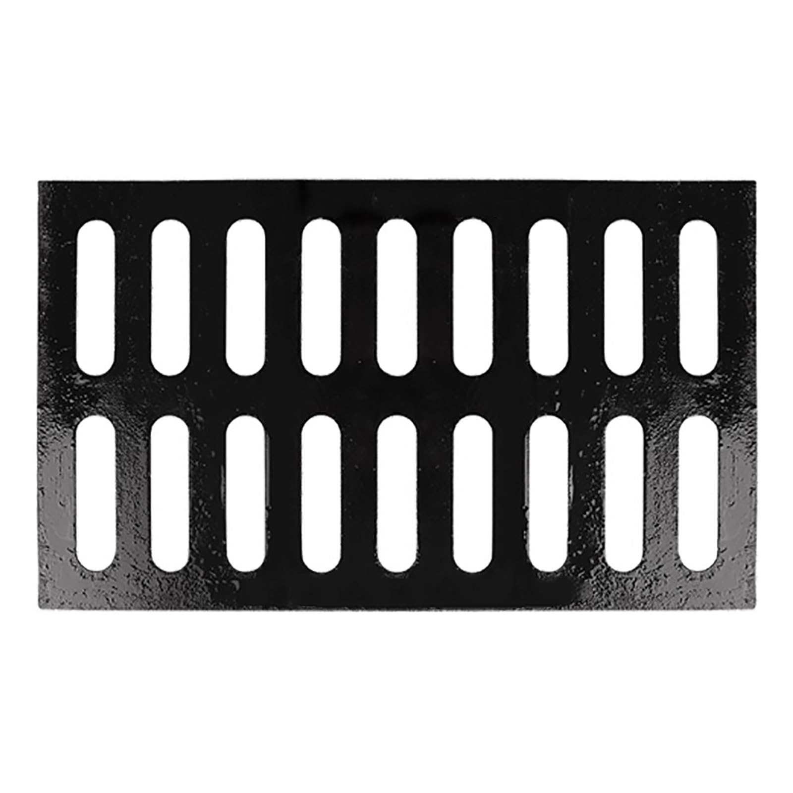 Couvercle de regard extérieur en fonte avec grille renforcée pour trottoir, allée ou système de drainage (40 x 60 cm)