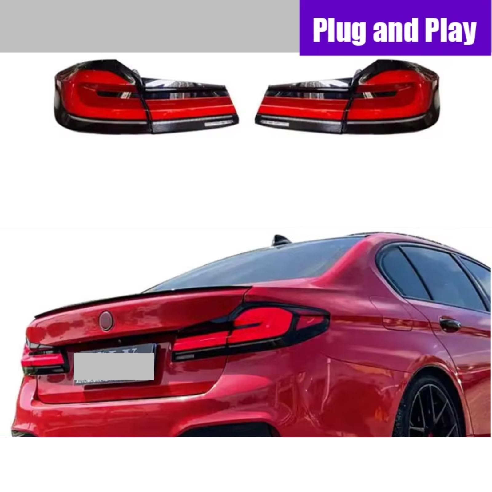 Compatible Con Para 530e Para 540i 2017 2018 2019 2020 Luces Traseras Señal Giro Freno Marcha Atrás Lámpara Antiniebla Conjunto Luz Trasera De Coche luces advertencia traseras