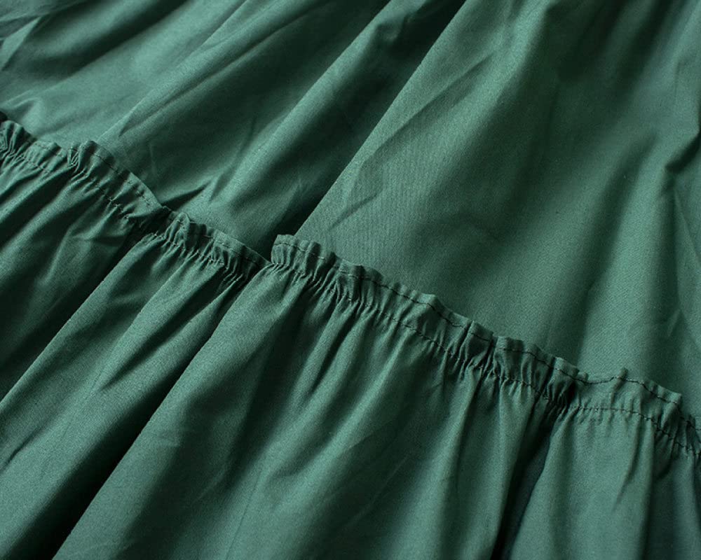 Spódnice dla kobiet Wielka Brytania, plus rozmiar Czarna spódnica zimowa Elastyczna talia, falbana Ruched Spódnice z wysokim stanem Eleganckie spódnice maxi dla(Green One Size)