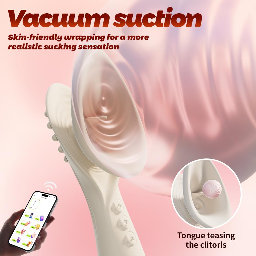New Klitorissauger & Klitoris Stimulator mit 7 Saugmodus ＆ 10 Vibrationsmodi APP Control Sexspielzeug Vibratorensets für Frauen Zungenvibrator für sie Saugen Vibration Brust Massagegeräte für Paare