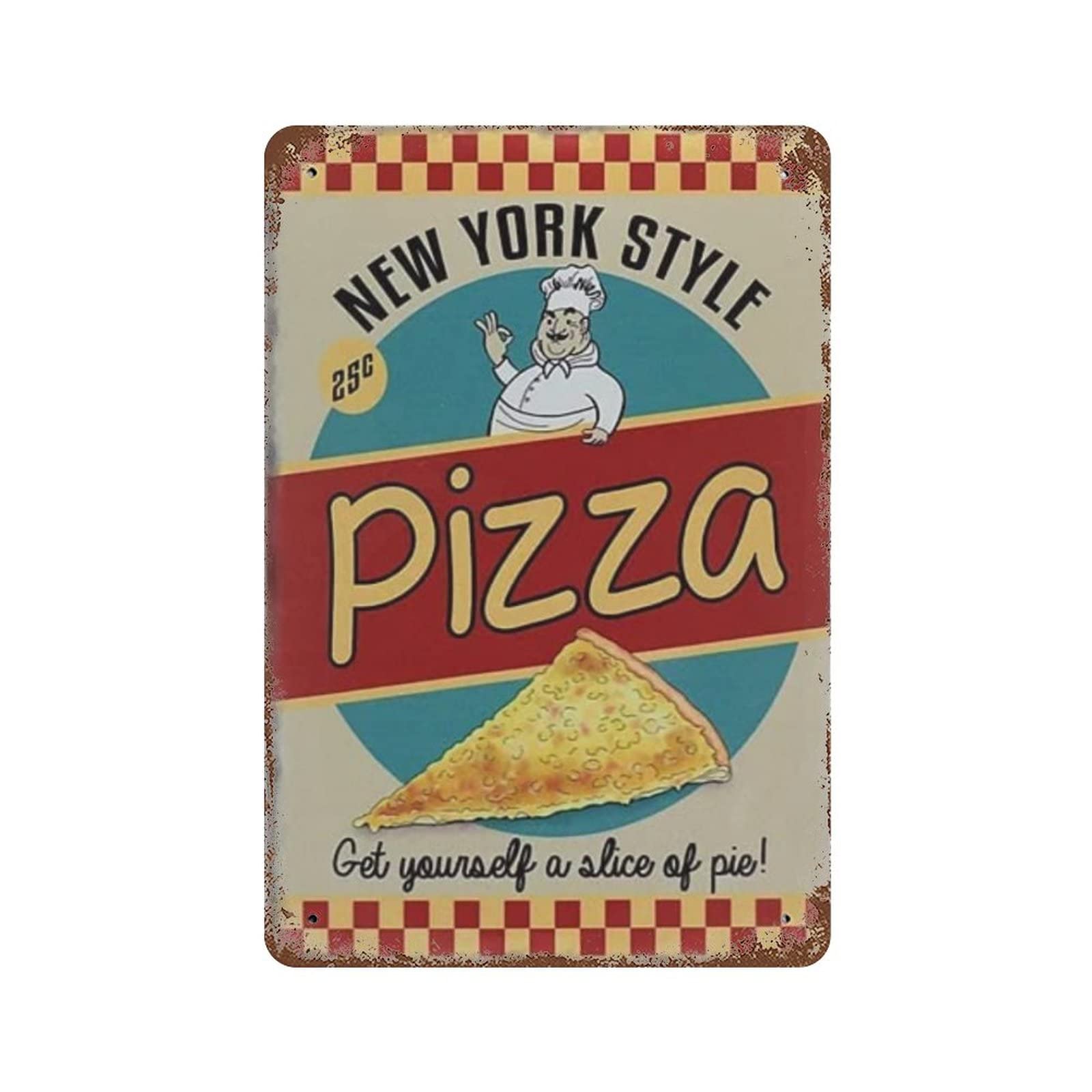 AOOEDM Pizza Wall Metal Tin Sign for Home Bar Pub Kitchen Wall Art Deocr Man Cave Vintage Metal Sign Poster Plaque Signs Quotes Sign