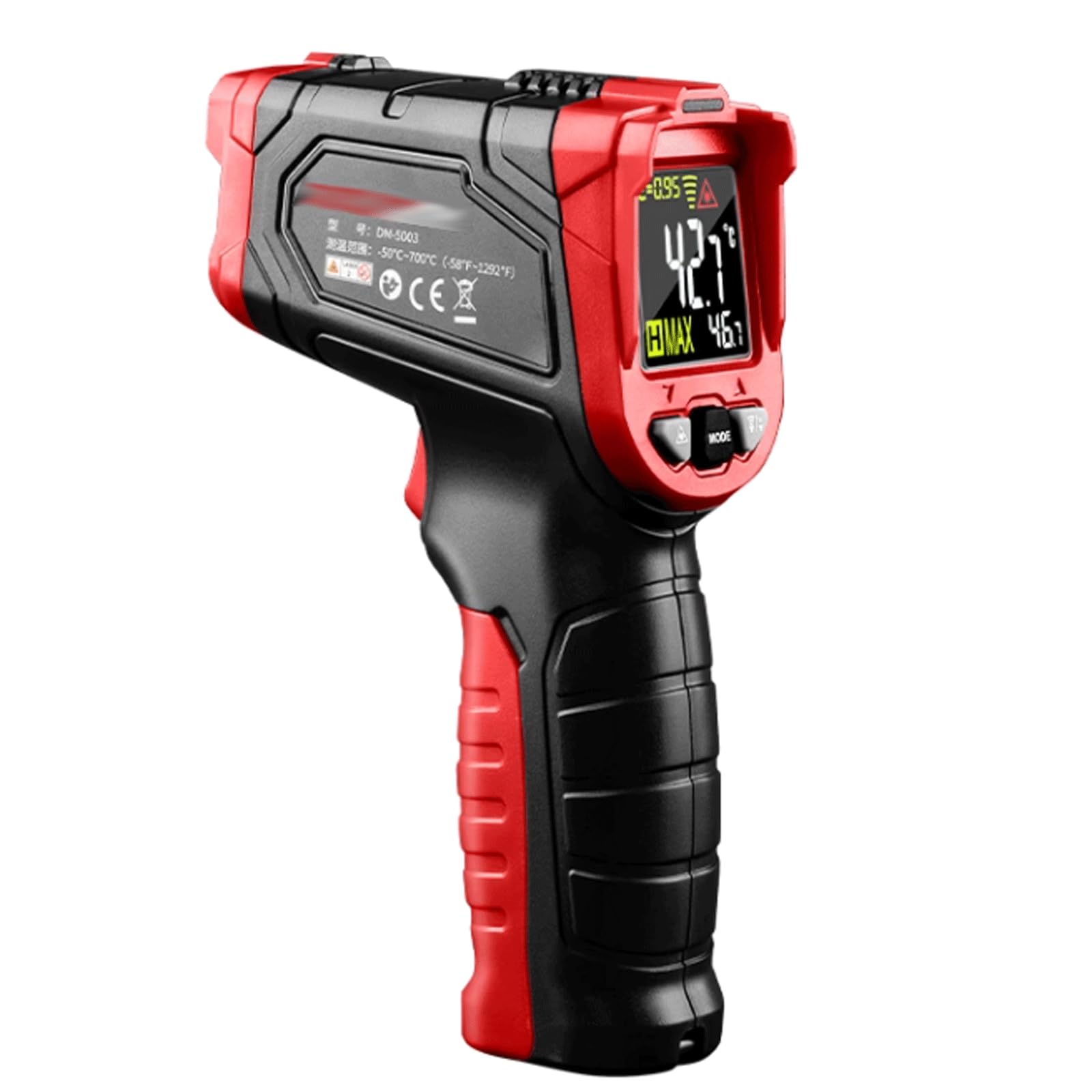 KRILLIQ Rilevatore di Temperatura termometro IR Portatile Senza Contatto con Pistola Digitale con Allarme sonoro e Luminoso per Cucina Industriale