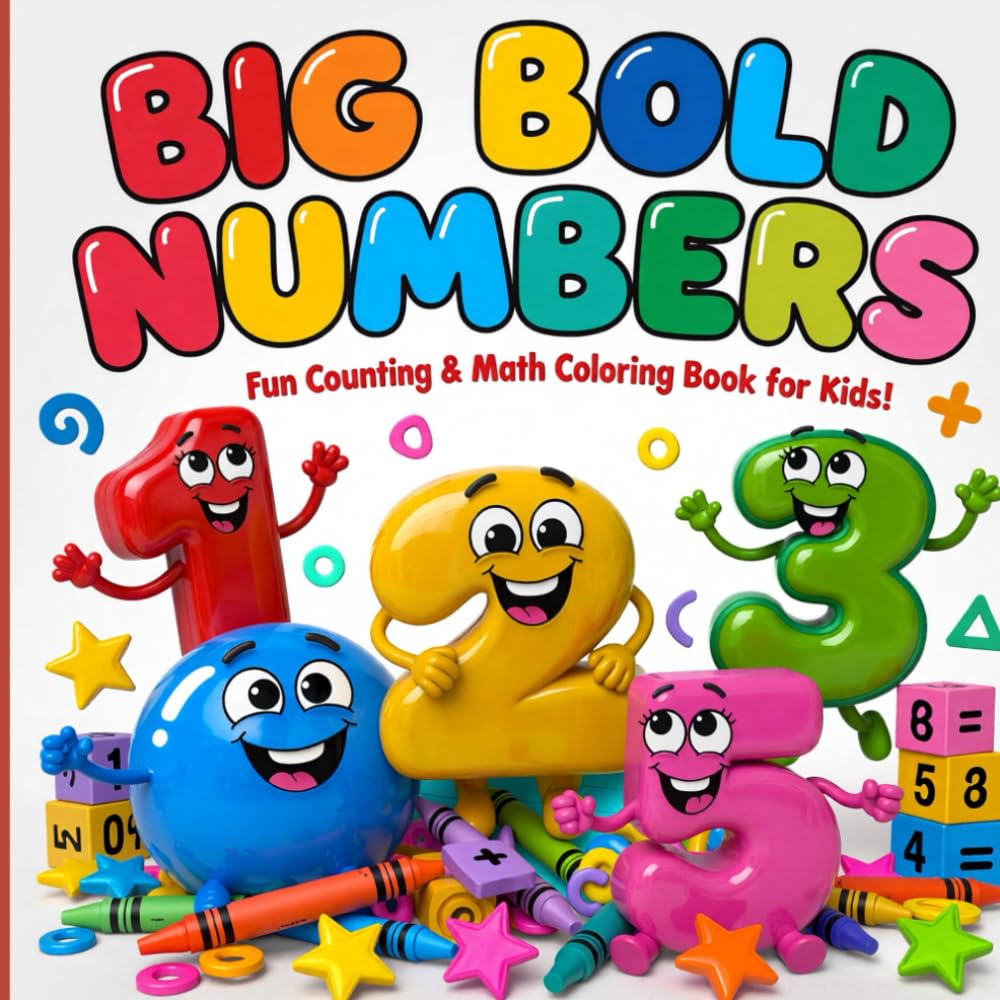 Big Bold Numbers: Fun Counting & Math Coloring Book for Kids!
