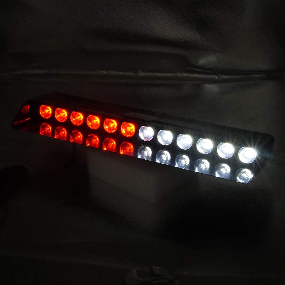 AUXMOTEC White Red 12-LED Led Strobe Flash Light Emergency Warning Lamp 12V