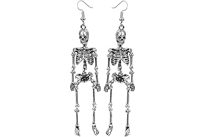 Women's Jointed Skeleton Dangle Long Earrings