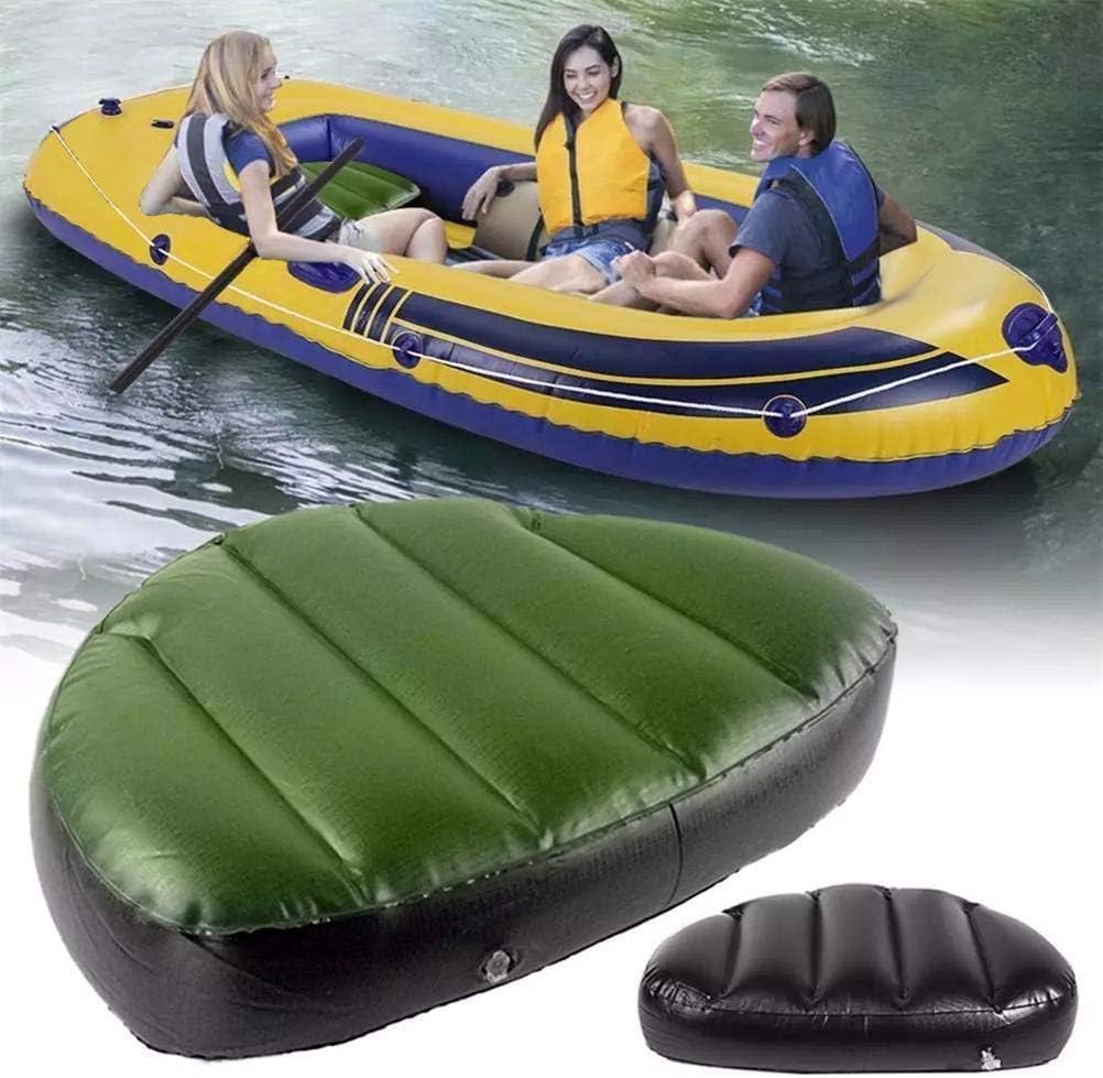 Regun cojín inflable asiento del barco, Cojín de Pesca de Pvc Suave, 90 Kg Capacidad de carga, Cojín de Asiento Inflable, para Kayak, Canoa, Barco(Tamaño Inflado 52 X 37 cm)